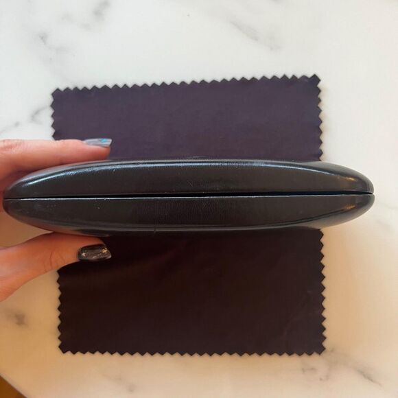 GUCCI Black Leather Suede Interior Hard Clamshell Sunglasses Eyeglasses Case - Picture 4 of 12